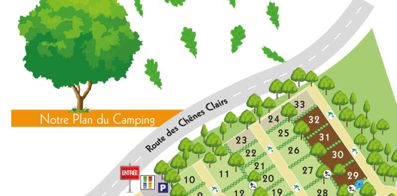 campsite map les Chênes Clairs